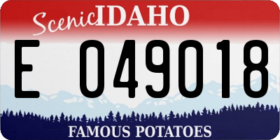ID license plate E049018