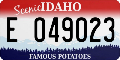 ID license plate E049023