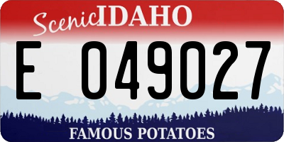ID license plate E049027