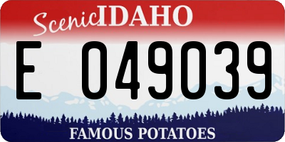 ID license plate E049039