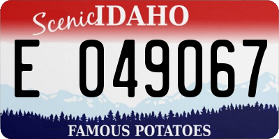 ID license plate E049067