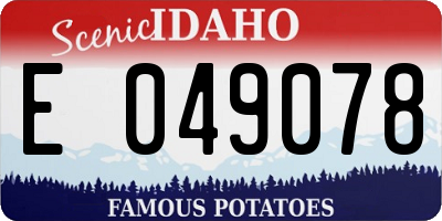 ID license plate E049078