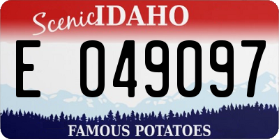 ID license plate E049097
