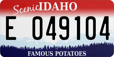 ID license plate E049104