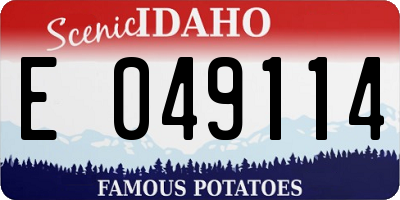 ID license plate E049114