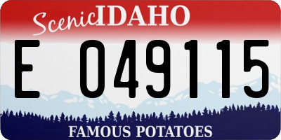 ID license plate E049115