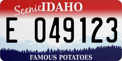 ID license plate E049123