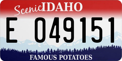 ID license plate E049151