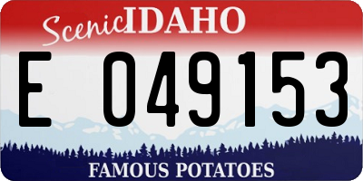 ID license plate E049153
