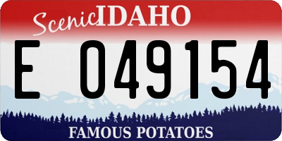 ID license plate E049154