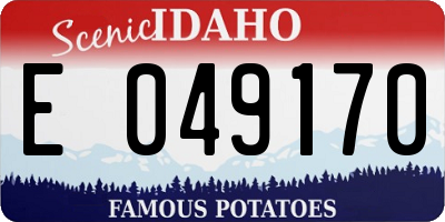 ID license plate E049170