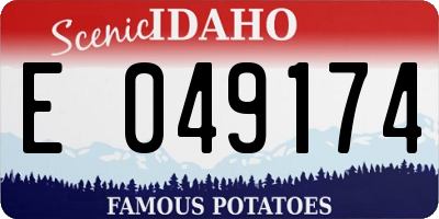 ID license plate E049174