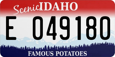 ID license plate E049180