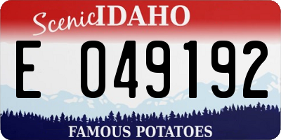 ID license plate E049192
