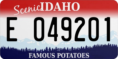 ID license plate E049201