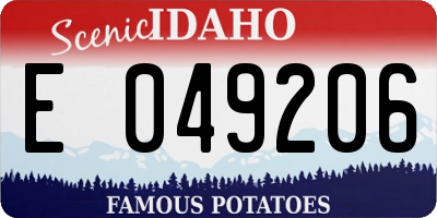 ID license plate E049206