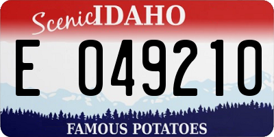 ID license plate E049210