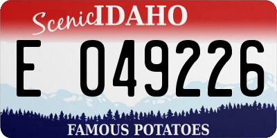 ID license plate E049226