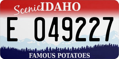 ID license plate E049227