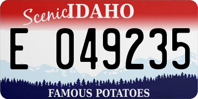 ID license plate E049235