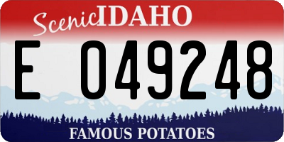 ID license plate E049248