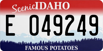 ID license plate E049249
