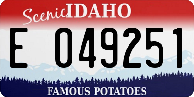 ID license plate E049251