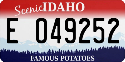 ID license plate E049252