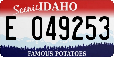 ID license plate E049253