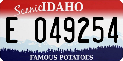 ID license plate E049254