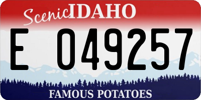 ID license plate E049257