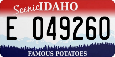 ID license plate E049260