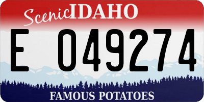 ID license plate E049274
