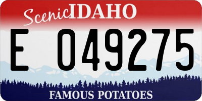 ID license plate E049275