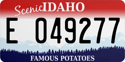 ID license plate E049277