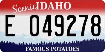 ID license plate E049278