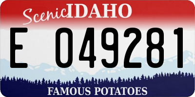 ID license plate E049281