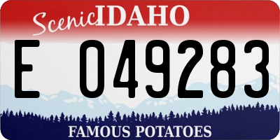 ID license plate E049283