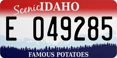 ID license plate E049285