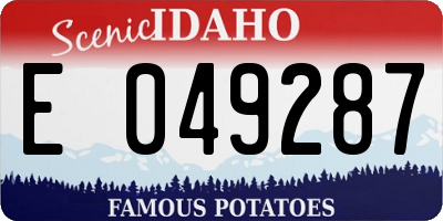 ID license plate E049287