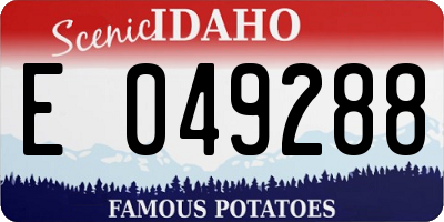 ID license plate E049288