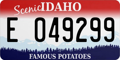 ID license plate E049299