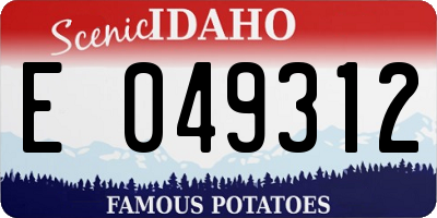ID license plate E049312