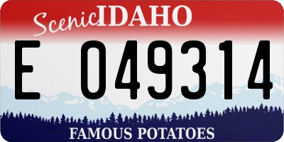ID license plate E049314