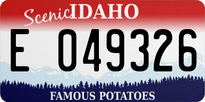 ID license plate E049326