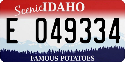 ID license plate E049334