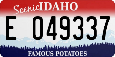 ID license plate E049337