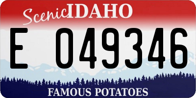 ID license plate E049346