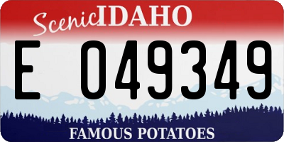 ID license plate E049349