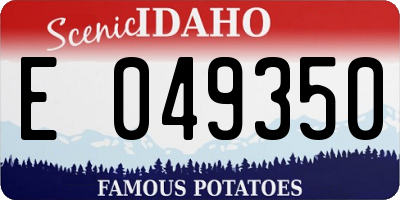 ID license plate E049350